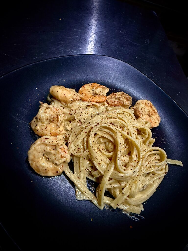Garlicky Shrimp Alfredo